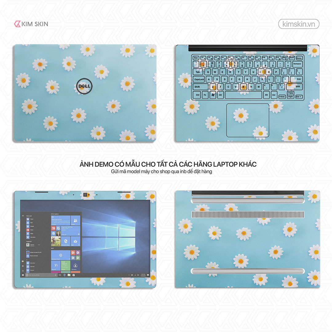 Hlh 008 Dán decal Laptop hoa lá Hlh 008