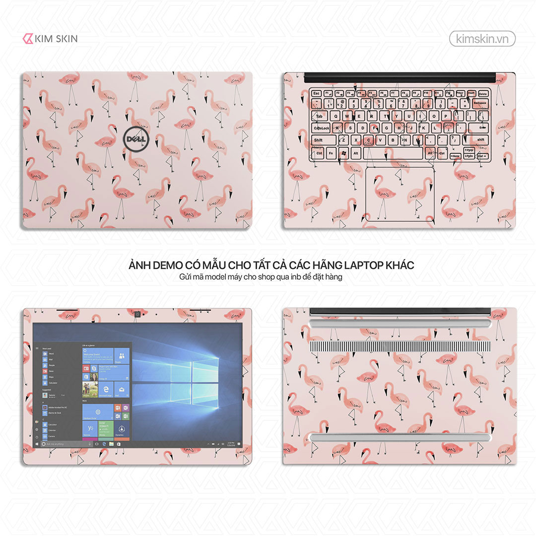 Hlh 021 Decal dán Laptop hoa lá Hlh 021