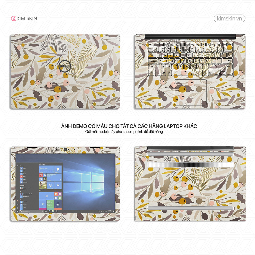 Hlh 025 Miếng dán Laptop hoa lá Hlh 025