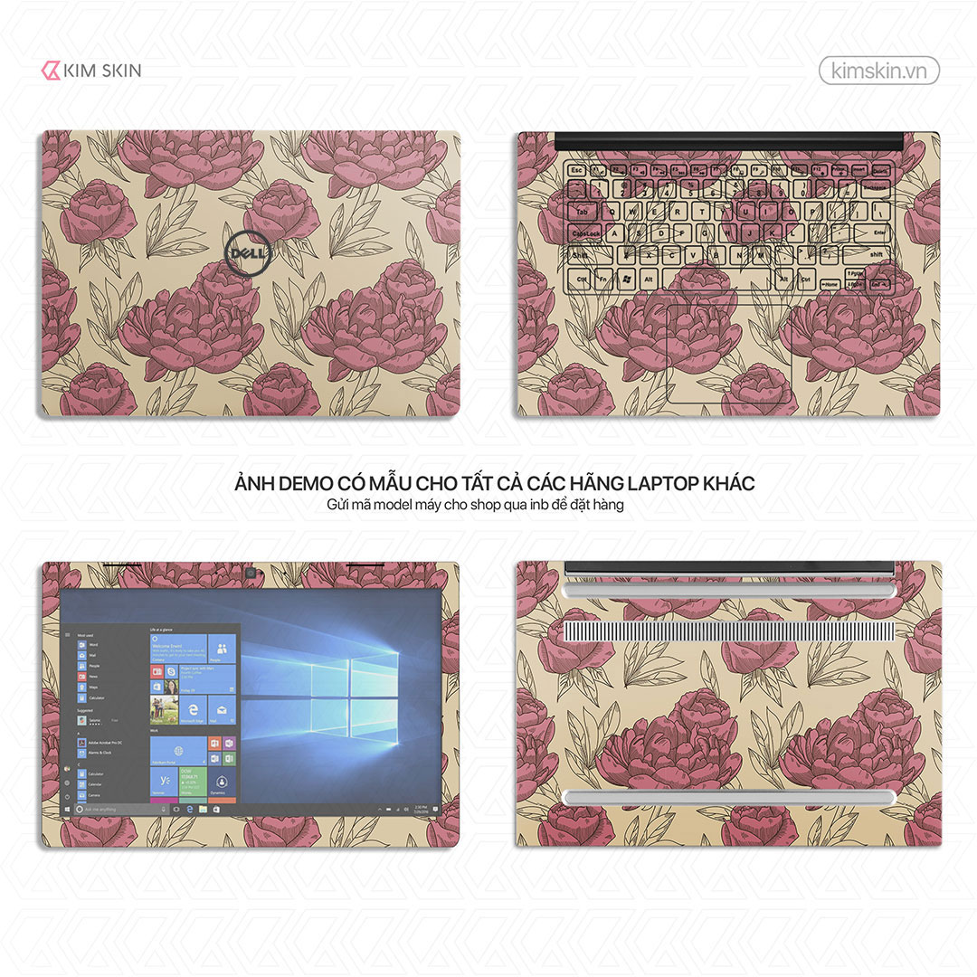 Hlh 027 Skin Laptop hoa lá Hlh 027