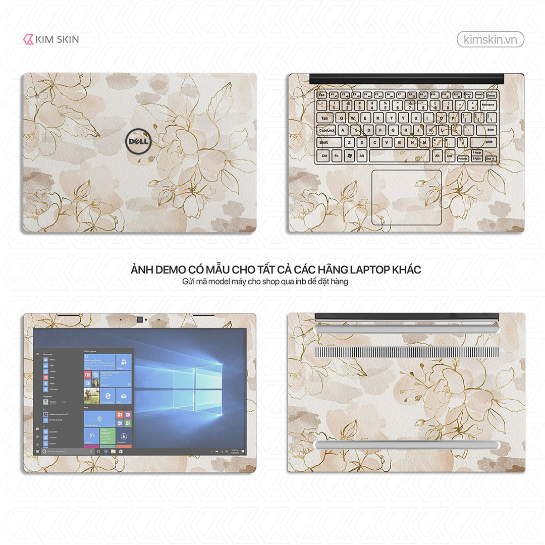 Hlh 030 Dán decal Laptop hoa lá Hlh 030