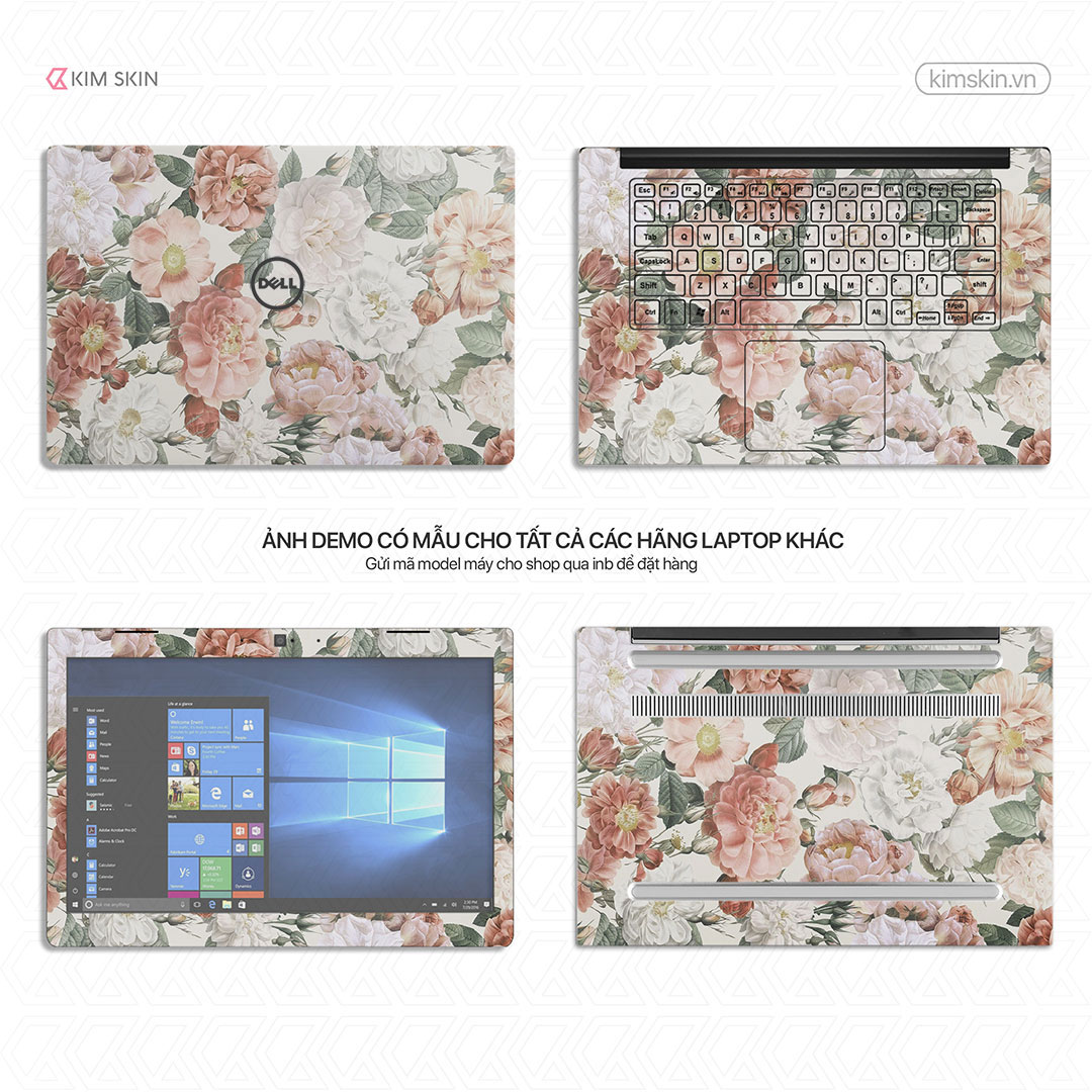 Hlh 040 Decal Laptop hoa lá Hlh 040