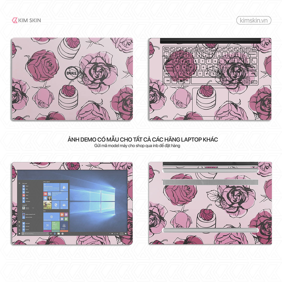 Hlh 047 Decal Laptop hoa lá Hlh 047